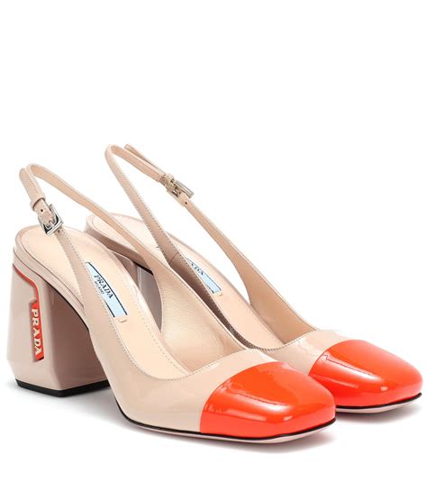 prada pumps low heel|prada patent leather pumps.